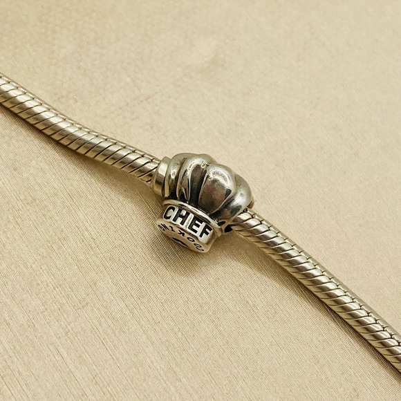 EUC Pandora 791500 Sterling Silver I Love Cooking Chef Hat Food Charm - Picture 3 of 14